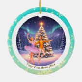優雅なくるみ割り人形バレエ クリスマス バレリーナ ギフト セラミックオーナメント (裏面)