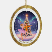 優雅なくるみ割り人形バレエ クリスマス バレリーナ ギフト セラミックオーナメント (右)