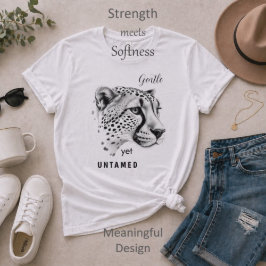 優雅なのに野生のまま チーター ミニマリスト 動物デザイン Tシャツ