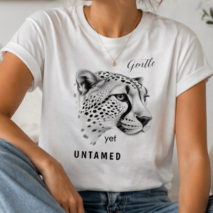 優雅なのに野生のまま チーター ミニマリスト 動物デザイン Tシャツ