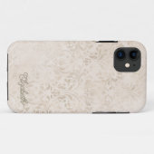 優雅なアイボリーとベージュのヴィンテージ・ダマスク柄 Case-Mate iPhoneケース (裏面(横))