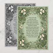 優雅なアイルランドの祝福ケルトのシャムロックボーダー付き シーズンカード (正面/裏面)