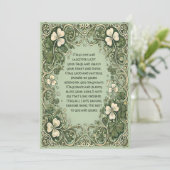 優雅なアイルランドの祝福ケルトのシャムロックボーダー付き シーズンカード (スタンド正面)