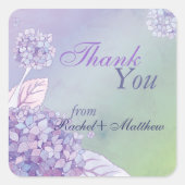優雅なアジサイ結婚ズの感謝 スクエアシール (正面)