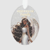 優雅なアフリカ系アメリカンエンジェル女神スピリチュアル オーナメント (裏面)