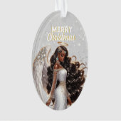 優雅なアフリカ系アメリカンエンジェル女神スピリチュアル オーナメント (正面)