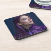 優雅なアメジストエレガンス：ゴシックポートレート コースター (左側)