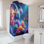 「優雅なアンジェフィッシュコーラルリーフアート」 シャワーカーテン (インサイチュ)
