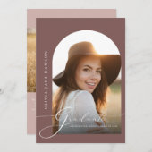 優雅なアーチ卒業発表 案内状 (正面/裏面)