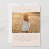 優雅なアーチ型卒業 案内状 (裏面)