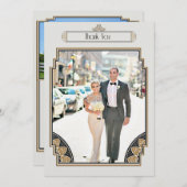 優雅なアールデコの金ゴールドは感謝していしています サンキューカード (正面/裏面)