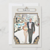 優雅なアールデコの金ゴールドは感謝していしています サンキューカード (正面)