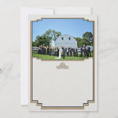 優雅なアールデコの金ゴールドは感謝していしています サンキューカード (裏面)