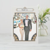 優雅なアールデコの金ゴールドはYou2を感謝していしています サンキューカード (スタンド正面)