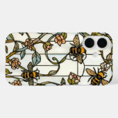 優雅なアール・ヌーヴォー植物画のステンドグラス・ビー Case-Mate iPhoneケース (裏面 (横))