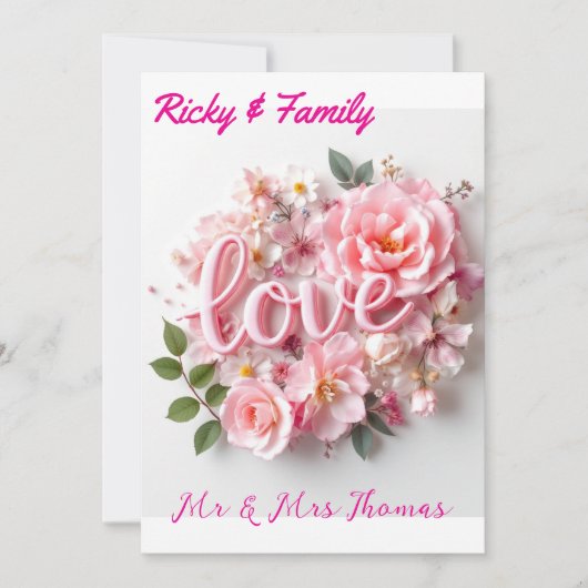 優雅なウェディング招待状 美しいスタート 招待状 (正面)