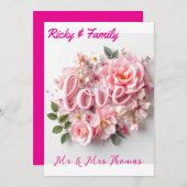 優雅なウェディング招待状 美しいスタート 招待状 (正面/裏面)