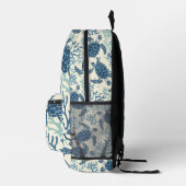 優雅なウミガメとサンゴデザイン プリントバックパック (右)