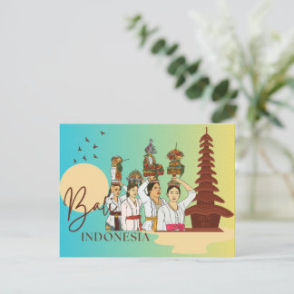 優雅なエッセンス：バリの女性はがき シーズンポストカード