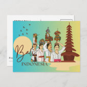 優雅なエッセンス:バリの女性はがき シーズンポストカード (正面/裏面)