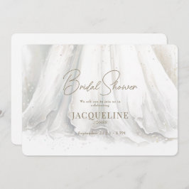 優雅なエレガンス結婚ズドレスブライダルシャワー 招待状