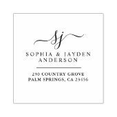 優雅なエレガント結婚式のモノグラム ラバースタンプ (インプリント)