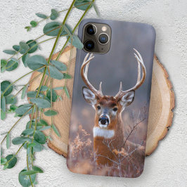 優雅なオジロシカ 冬の季節の写真 iPhone 11 PRO MAXケース