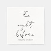 優雅なカリグラフィスクリプト 前夜のナプキン スタンダードカクテルナプキン (正面)
