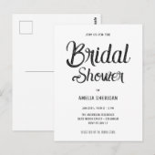 優雅なカリグラフィー | ブライダルシャワー ポストカード (正面/裏面)