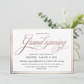 優雅なカリグラフィー ローズゴールド グランドオープニング 招待状 (スタンド正面)