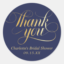優雅なカリグラフィー 結婚前のお礼シャワーラベル