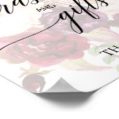 優雅なカリグラフィー | 色褪せた花のカード&ギフト ポスター (角)