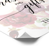 優雅なカリグラフィー | 褪せた花のカード & ギフト ポスター (角)