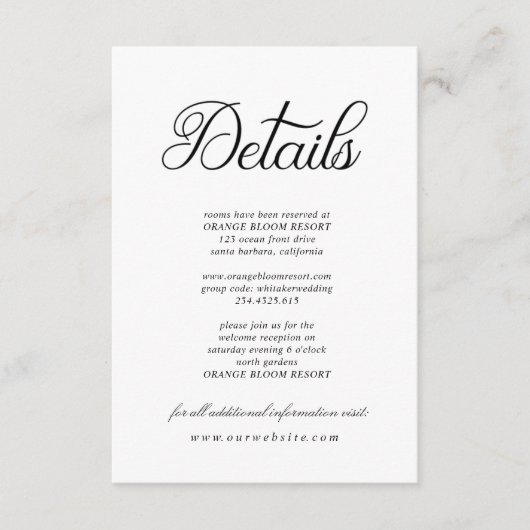 優雅なカリグラフィー ⎥ 詳細エンクロージャーカード エンクロージャーカード (正面)