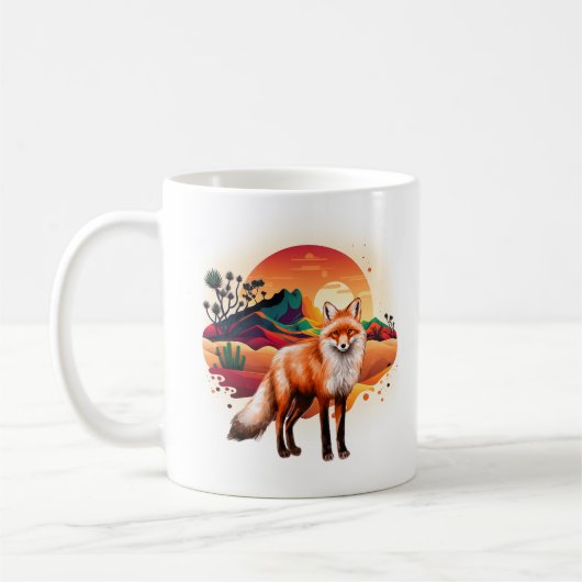 優雅なキツネマグ コーヒーマグカップ (左)
