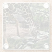 優雅なキリン ガラスコースター (裏面)