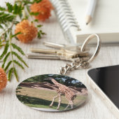 「優雅なキリン」フォトキーチェーン キーホルダー (側面)