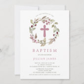 優雅なギャザリングバプテスマ招待状 招待状 (正面)