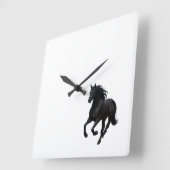 優雅なギャロップ：黒馬の壁時計» スクエア壁時計 (傾斜)