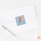 優雅なクラゲの海洋幻想イラスト スクエアシール (封筒)