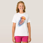 優雅なクラゲの海洋幻想イラスト Tシャツ (正面フル)