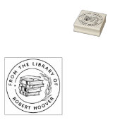 優雅なクラシックな葉の本 図書館から ラバースタンプ (押印)