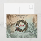 優雅なクリスマスの希望、喜び、愛 聖書の詩 シーズンポストカード (正面/裏面)