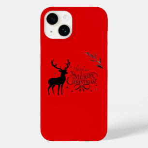 優雅なクリスマストリのトナカイのイラストとホリデー+ウィシーズ Case-Mate iPhone 14ケース