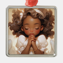 優雅なクリスマスブラックエンジェルガーディアン メタルオーナメント