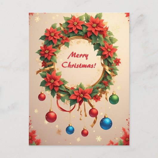 優雅なクリスマスリース 🎄✨ ポストカード (正面)