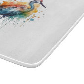 優雅なクレーン：水彩アート カッティングボード (角)