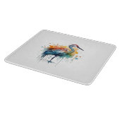 優雅なクレーン：水彩アート カッティングボード (角)