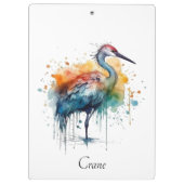 優雅なクレーン：水彩アート、キューム クリップボード (裏面)