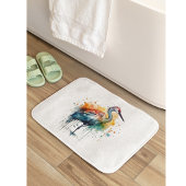 優雅なクレーン：水彩画カスタム像 バスマット